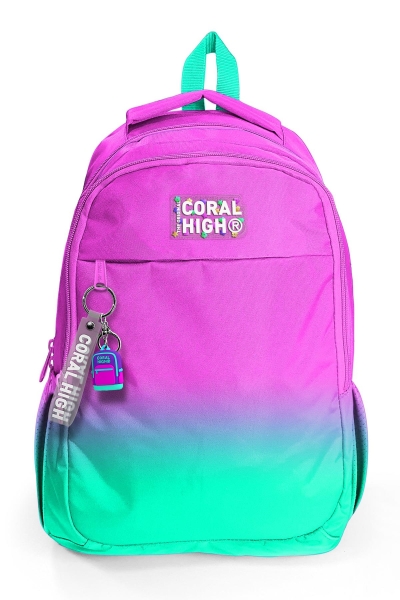 Coral High Kids Pembe Su Yeşili Renk Geçişli Üç Bölmeli Okul Sırt Çantası 23664 - 7