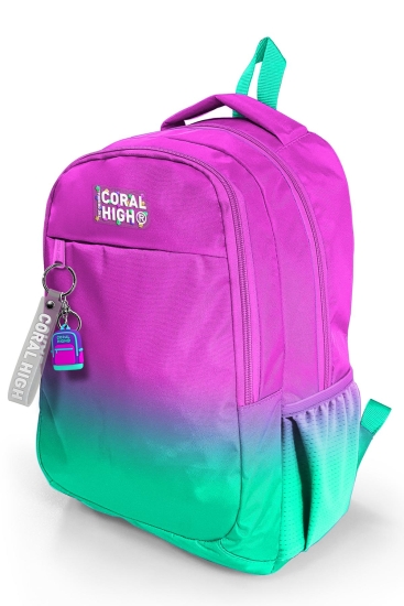 Coral High Kids Pembe Su Yeşili Renk Geçişli Üç Bölmeli Okul Sırt Çantası 23664 - 8