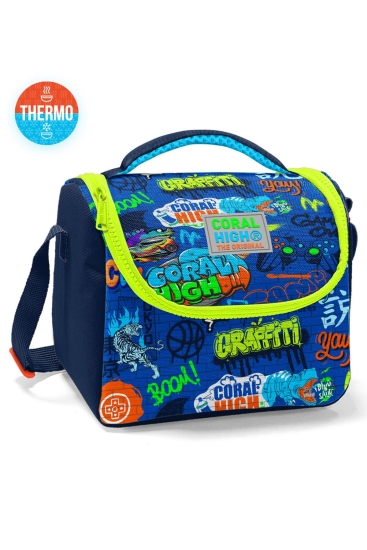 Coral High Kids Saks Grafiti Desenli Thermo Beslenme Çantası 11767 - Coral High KIDS