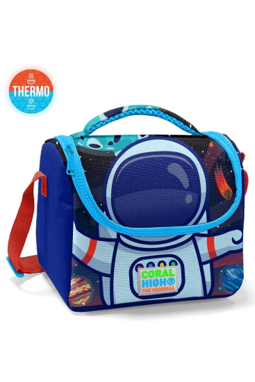 Coral High Kids Saks Mavi Astronot Desenli Thermo Beslenme Çantası 11724 - Coral High KIDS