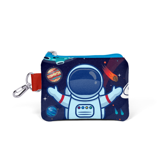 Coral High Kids Saks Mavi Astronot Desenli Bozuk Para Çantası 21824 - Coral High KIDS