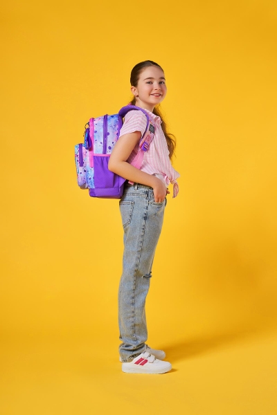 Coral High Kids Pembe Mor Fashion Girl Desenli Okul Sırt Çantası 23755 - 11