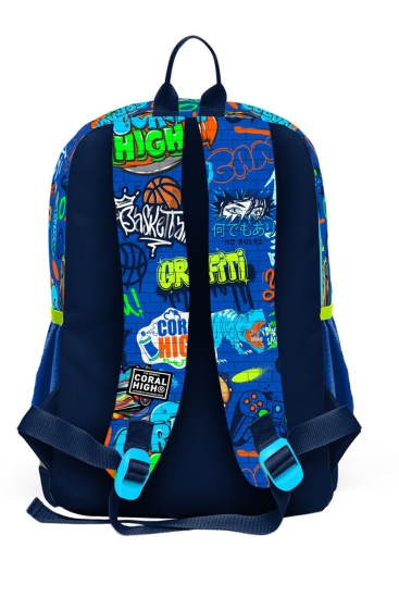 Coral High Kids Saks Grafiti Desenli Okul Sırt Çantası 23767 - 3