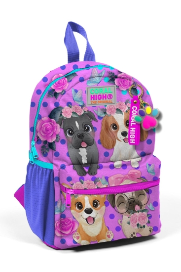 Minik Yuva Sırt Çantası Pembe Köpek Desenli İki Bölmeli 23550 - CORAL HIGH KIDS