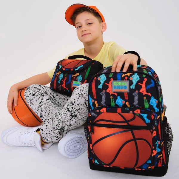 Coral High Kids Siyah Basketbol Desenli 3’lü Okul Çanta Seti SET0123471 - 2