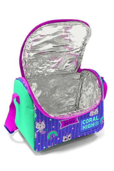 Coral High Kids Su Yeşili Lavanta Unicorn Kedi Desenli Thermo Beslenme Çantası 11860 - 4