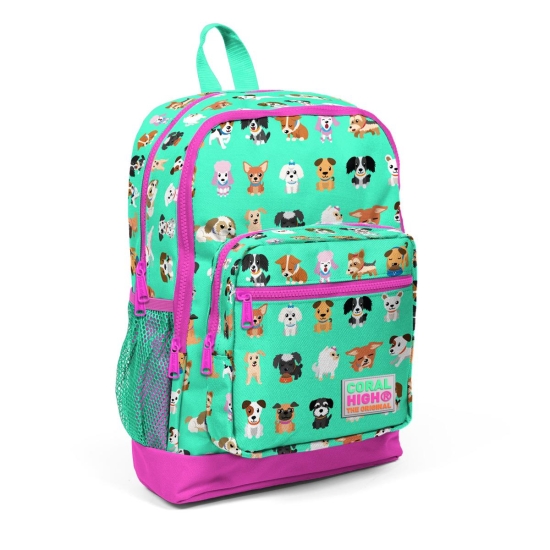 Coral High Kids Su Yeşili Neon Pembe Köpek Desenli 3’lü Okul Çanta Seti SET0123465 - 2