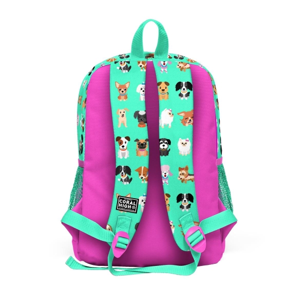 Coral High Kids Su Yeşili Neon Pembe Köpek Desenli 3’lü Okul Çanta Seti SET0123465 - 5