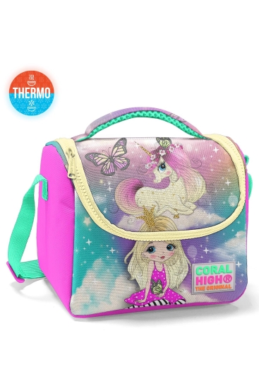 Coral High Kids Su Yeşili Pembe Unicorn Desenli Thermo Beslenme Çantası 11733 - Coral High KIDS