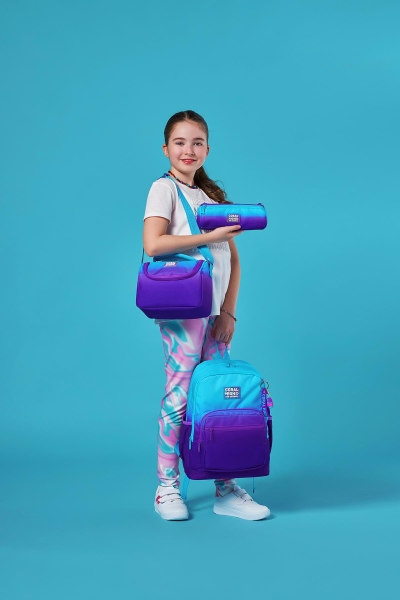 Coral High Kids Turkuaz Mor Renk Geçişli 3’lü Okul Çanta Seti SET0123763 - 2