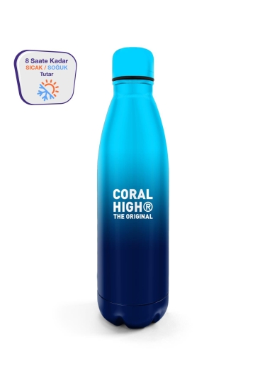 Coral High Mavi Lacivert Renk Geçişli Çelik Termos 500 ml 11934 - Coral High KIDS