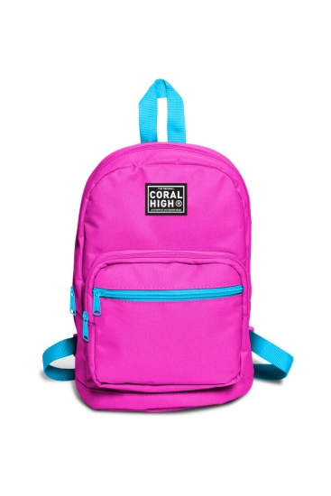 Coral High Neon Pembe Üç Bölmeli Mini Sırt Çantası 24208 - Coral High