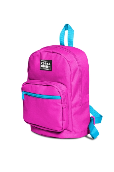 Coral High Neon Pembe Üç Bölmeli Mini Sırt Çantası 24208 - 7