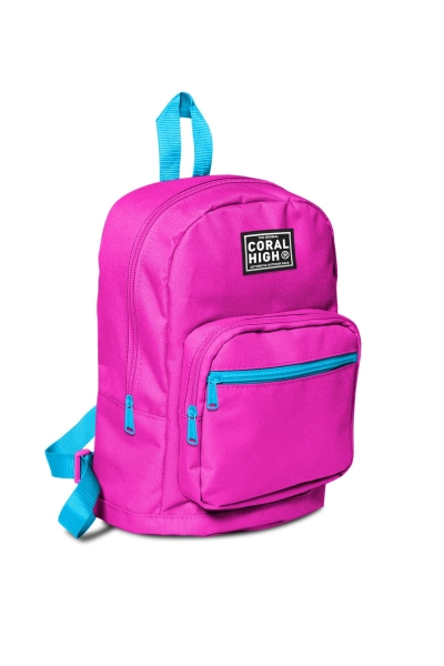 Coral High Neon Pembe Üç Bölmeli Mini Sırt Çantası 24208 - 8