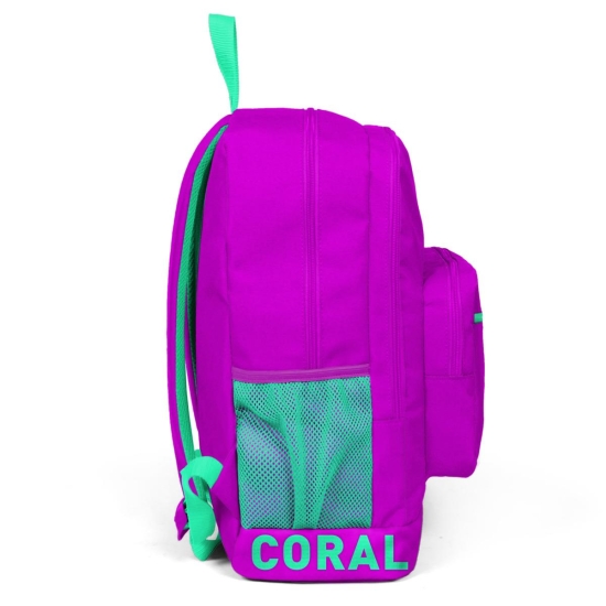 Coral High Koyu Pembe Nakış Logolu Dört Bölmeli USB Şarjlı Kulaklık Çıkışlı Sırt Çantası 24102 - 7