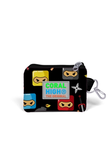 Coral High Kids Siyah Ninja Desenli Bozuk Para Çantası 21736 - 2