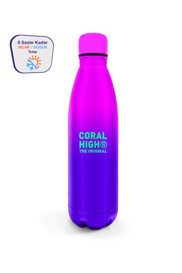 Pembe Mor Renk Geçişli Çelik Termos 500 Ml 11935 - Coral High KIDS