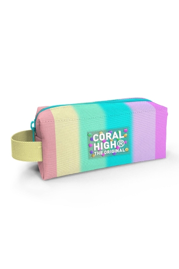 Coral High Renkli Çizgili Desenli Kalem Çantası 22070 - Coral High KIDS