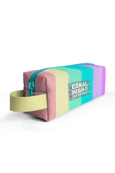 Coral High Renkli Çizgili Desenli Kalem Çantası 22070 - 2