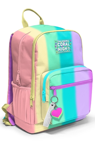 Coral High Renkli Çizgili Desenli Okul Sırt Çantası 23630 - Coral High