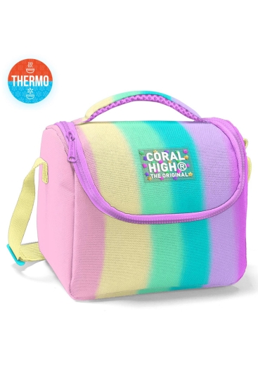 Coral High Renkli Çizgili Desenli Thermo Beslenme Çantası 11770 