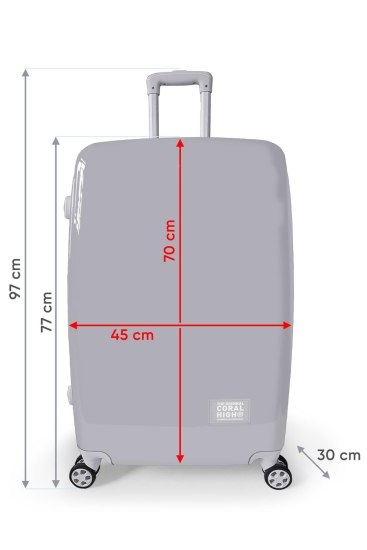 Coral High Renkli Desenli PC Büyük Boy Valiz (70cm) 16803 - 9