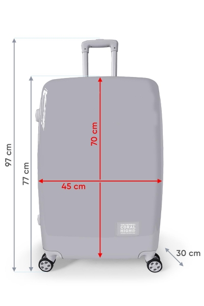 Coral High Renkli Desenli PC Büyük Boy Valiz (70cm) 16803 - 9