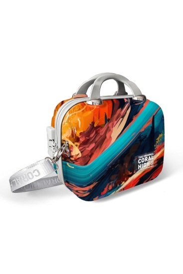 Coral High Renkli Desenli Omuz Askılı PC Makyaj Çantası 16819 - Coral High