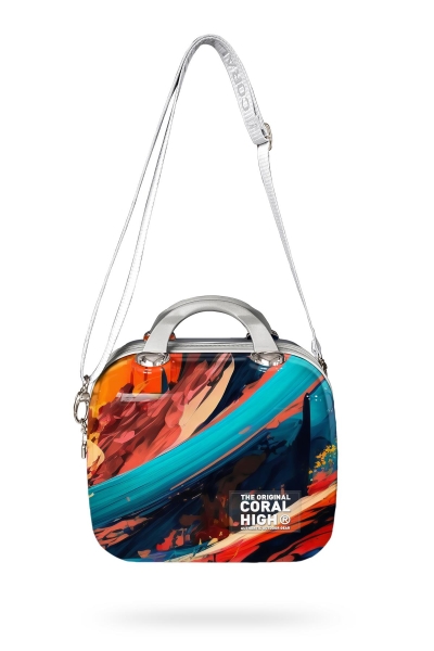 Coral High Renkli Desenli Omuz Askılı PC Makyaj Çantası 16819 - 3