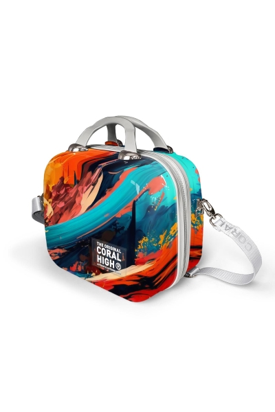Coral High Renkli Desenli Omuz Askılı PC Makyaj Çantası 16819 - 9
