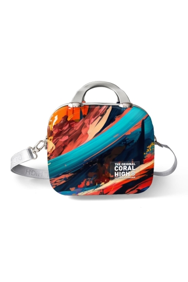 Coral High Renkli Desenli Omuz Askılı PC Makyaj Çantası 16819 - 11
