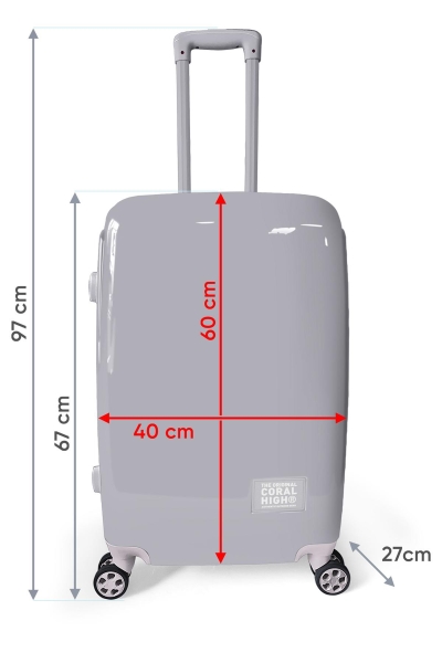 Coral High Renkli Desenli PC Orta Boy Valiz (60cm) 16822 - 9