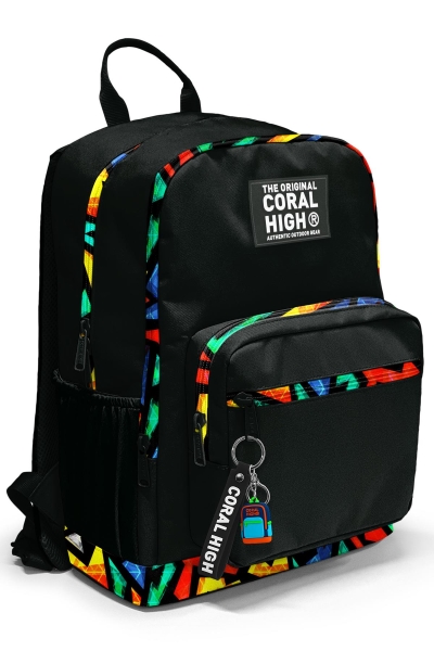 Coral High Siyah Grafiti Desenli Okul Sırt Çantası 23633 - 1