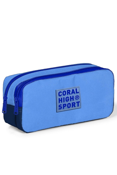 Coral High Sport Derin Mavi Saks İki Bölmeli Kalem Çantası 22263 - 1