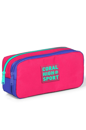 Coral High Sport Neon Mercan Lavanta İki Bölmeli Kalem Çantası 22274 