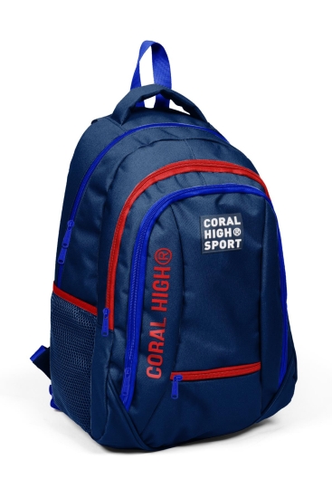 Coral High Sport Lacivert Kırmızı Dört Bölmeli Sırt Çantası 23454 - 2