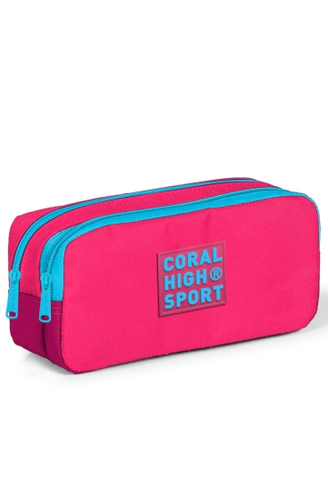 Coral High Sport Neon Mercan Kızıl Bölmeli Kalem Çantası 22154 - Coral High Sport