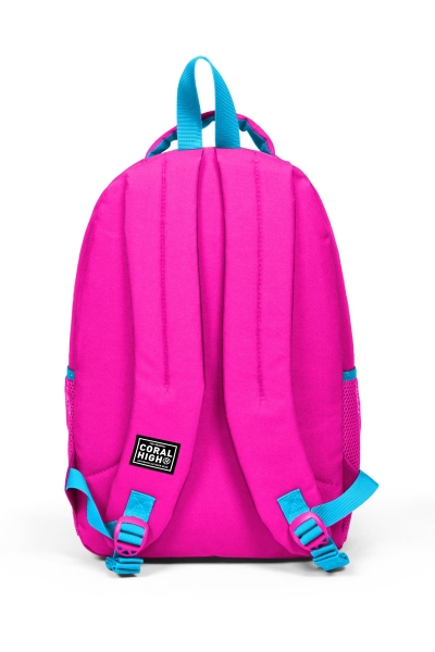 Coral High Sport Neon Pembe Mavi Dört Bölmeli Sırt Çantası 23456 - 3