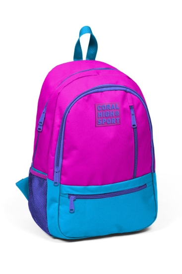 Coral High Sport Pembe Mavi Üç Bölmeli Sırt Çantası 23461 - Coral High Sport