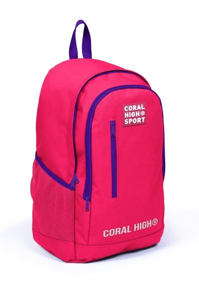 Coral High Sport Neon Mercan Mor Üç Bölmeli USB Şarjlı Kulaklık Çıkışlı Sırt Çantası 23235 - 3