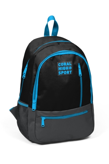 Coral High Sport Siyah Koyu Gri Dört Bölmeli Sırt Çantası 23458 - Coral High Sport