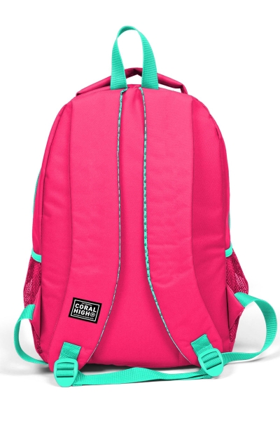 Coral High Kids Neon Mercan Su Yeşili Flamingo Desenli Okul Sırt Çantası 14377 - 3